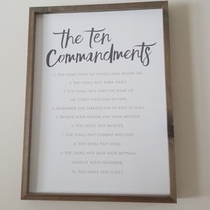 Wooden Sign -The Ten Commandments